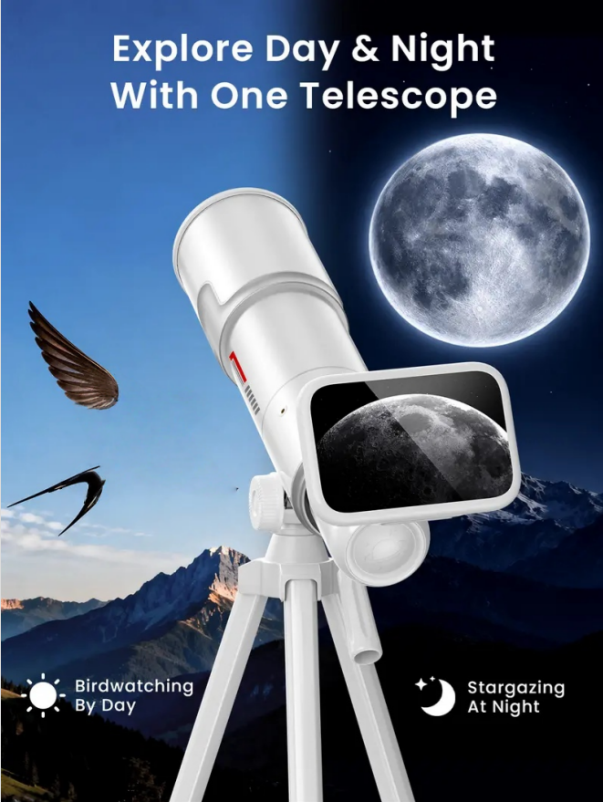 70mm Digital Refractor Telescope with LCD Display, Adjustable Tripod ...
